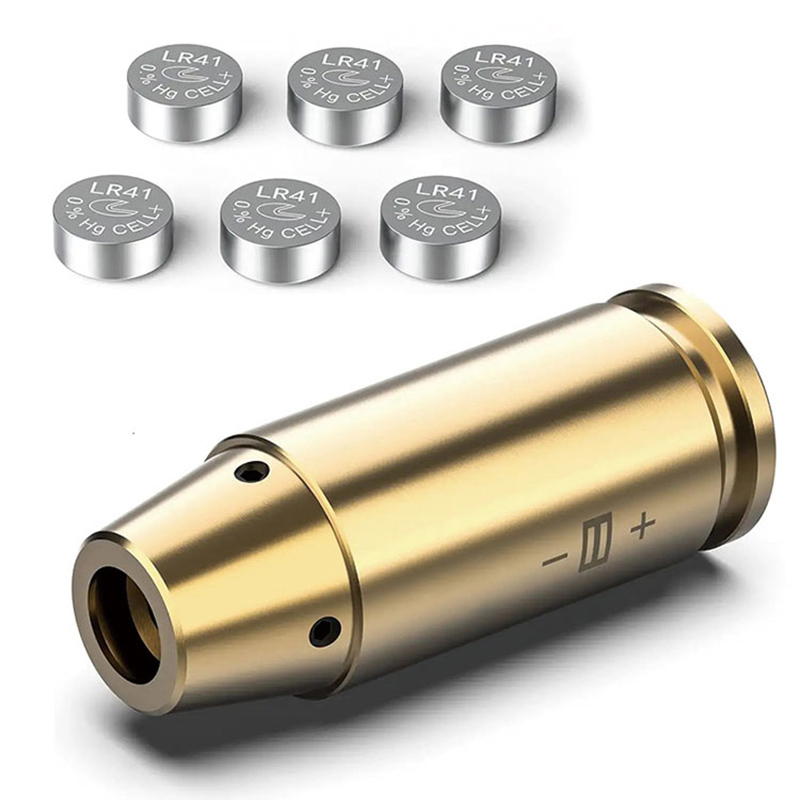 Bore Sight 9mm Laser rosso azzeramento Boresighter con 3 set di batterie