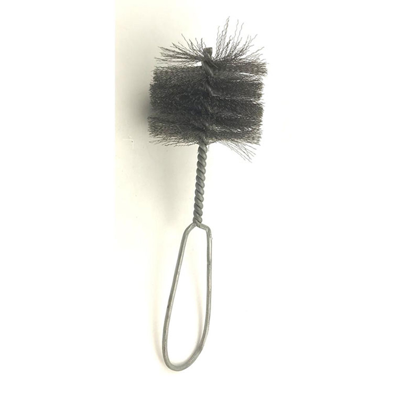 Spazzola per la pulizia del tubo del tubo del foro con anello in acciaio