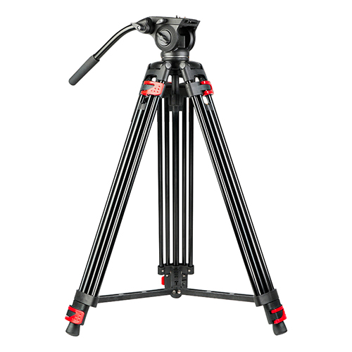 Treppiede video professionale per fotocamera professionale da 1,8 m in lega di alluminio resistente con testa di smorzamento del fluido panoramica
