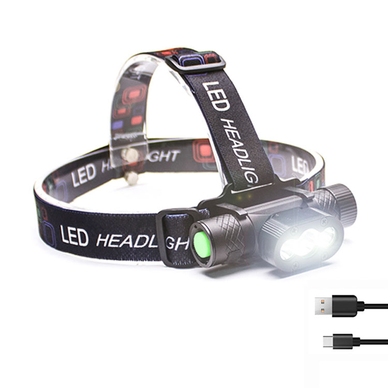 Lampada frontale a LED ricaricabile per sport notturni da campeggio portatile