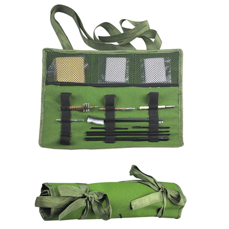 Kit per la pulizia del fucile con borsa arrotolata