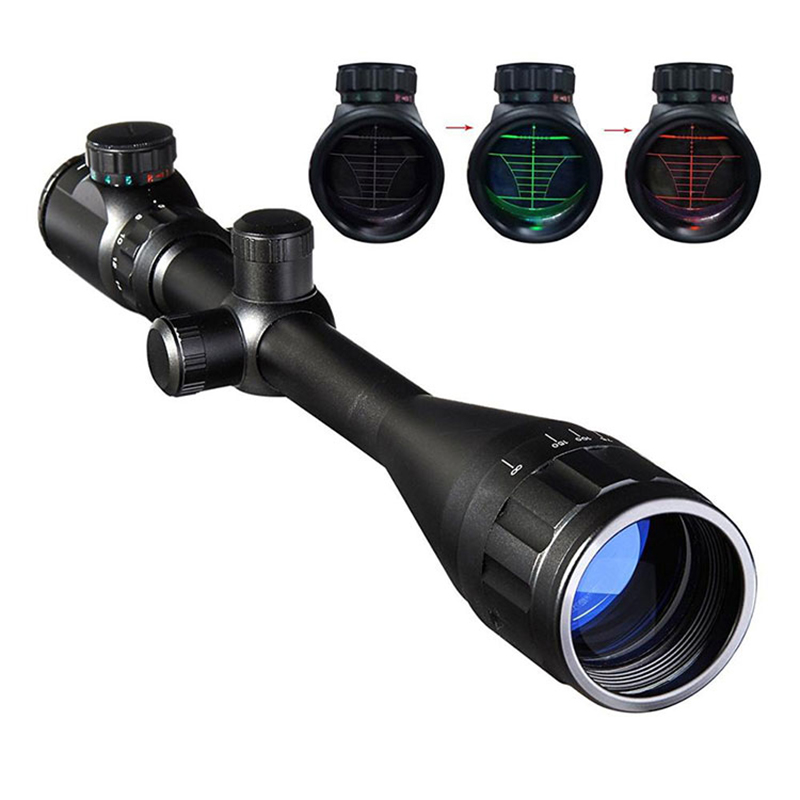 Ambito tattico di caccia Red Green Dot Reticolo illuminato 6-24x50 Mirino Telescopio Pistola ad aria compressa Fucile da cecchino Ambito di caccia