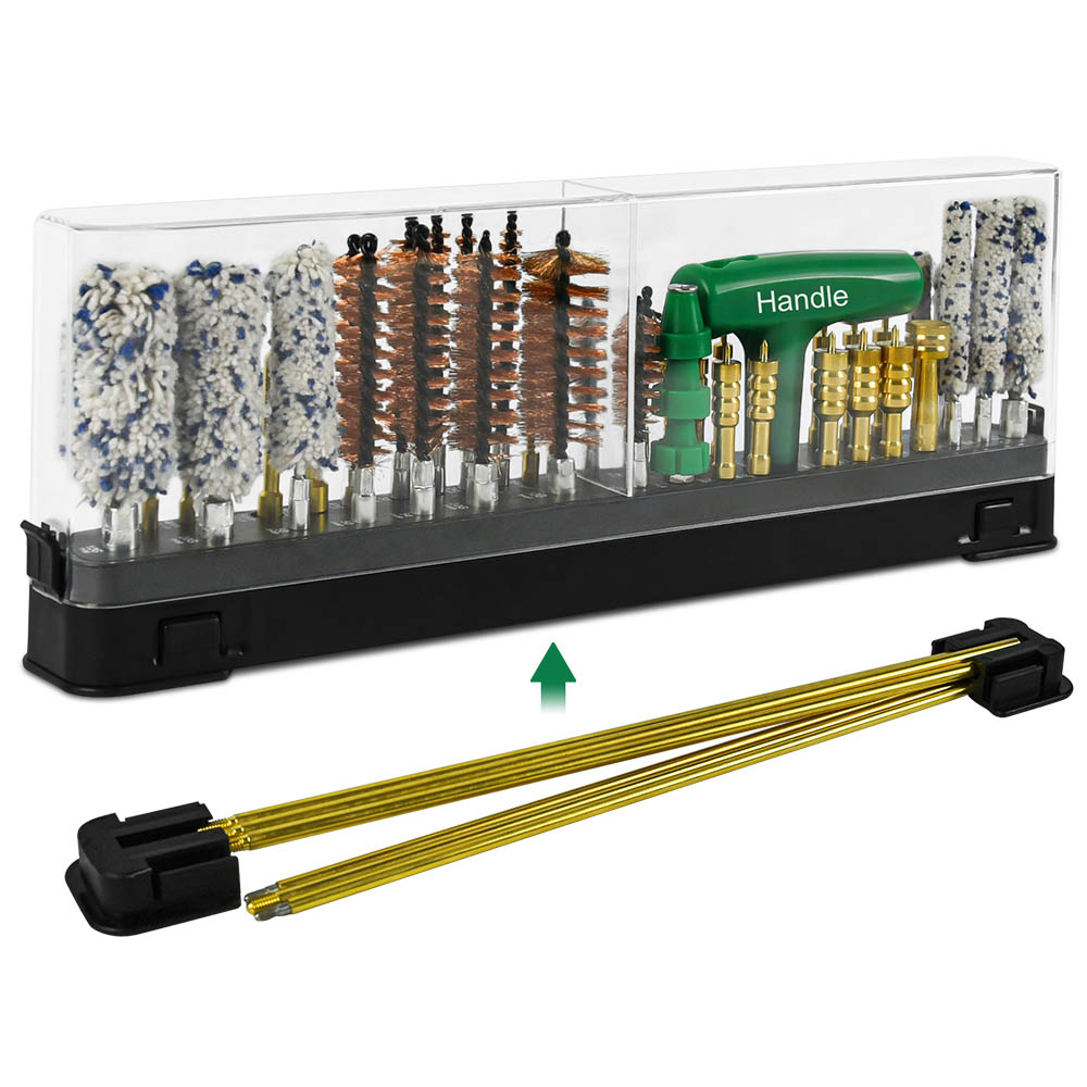 Accessori Kit Pulizia Pistola Universale Forniture Universali Professionali Per Tutte Le Pistole Kit Pulizia Con custodia in plastica trasparente