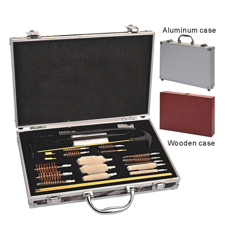 Kit universale per pulizia pistola Custodia in alluminio 2 set di aste per pulizia pistola